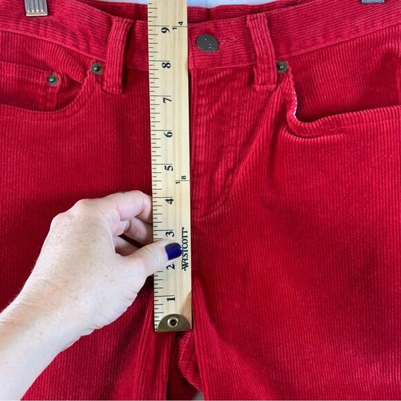 St Johns Bay Womens Corduroy Pants Sz 4 Red Skinny Straight Preppy Holiday‎ - Picture 8 of 11